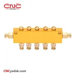 بلوک آلمینیومی تقسیم روغن با قابلیت تنظیم فشار با 2 ورودی و 5 خروجی