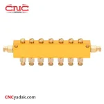 بلوک آلمینیومی تقسیم روغن با قابلیت تنظیم فشار با 2 ورودی و 7 خروجی